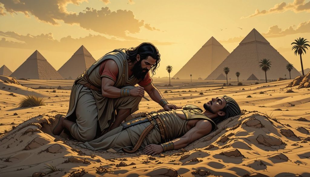 Moses Sees an Egyptian Beating a Hebrew